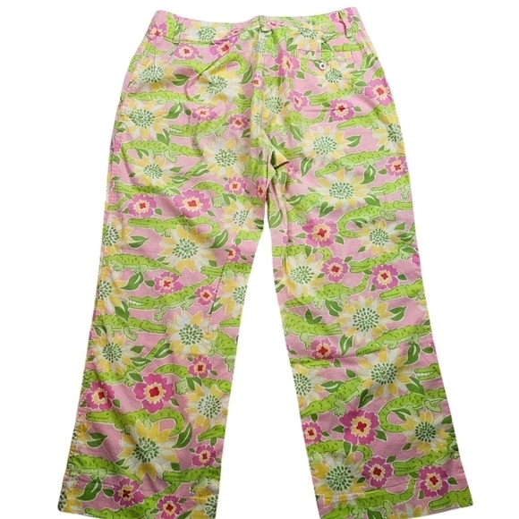 Lilly Pulitzer Vintage Y2K Retro Cropped Alligatore Pants in 4 - Picture 3 of 5